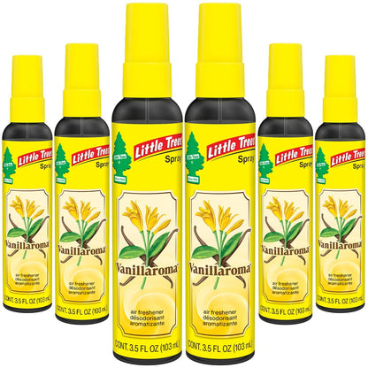 LITTLE TREES Car Air Freshener | Spray Provides a Long-Lasting Scent for Auto or Home | On-the-go Freshness | Black Ice, 6 Air Fresheners