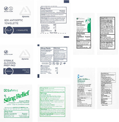 MFASCO - 7 in 1 - Travel Size Medicine Kit - TSA Approved | 28 First Aid Emergency OTC Medicine Packets for Cruise & International Travel | Compact Med Refill for Traveling & Office Assembled in USA