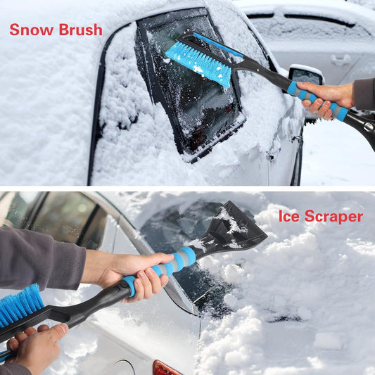 Snow Brush and Ice Scraper for Car Windshield,26.4" Window Scraper Deicer for Car SUV and Truck,Ice Scrapers and Brushes 2 in 1,Winter Car Automotive Exterior Accessories(1Pack Orange)