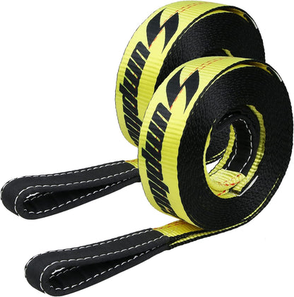 Recovery Tow Strap 2in X 20ft Heavy Duty 20,000 lbs Break Strength, Use for Emergency Towing Rope, Tree Saver, Winch Extension, Triple Reinforced Loops, Protective Sleeves,Car Accessories