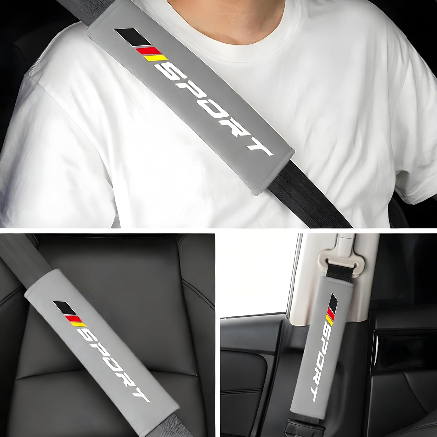 Mandark Car Seat Belt Pad, Vehicle Seatbelt Shoulder Strap Cover for More Comfortable Driving, Auto Interior Safety Belt Protection Cushion Accessories, Universal for SUV, Truck, RV (Black)