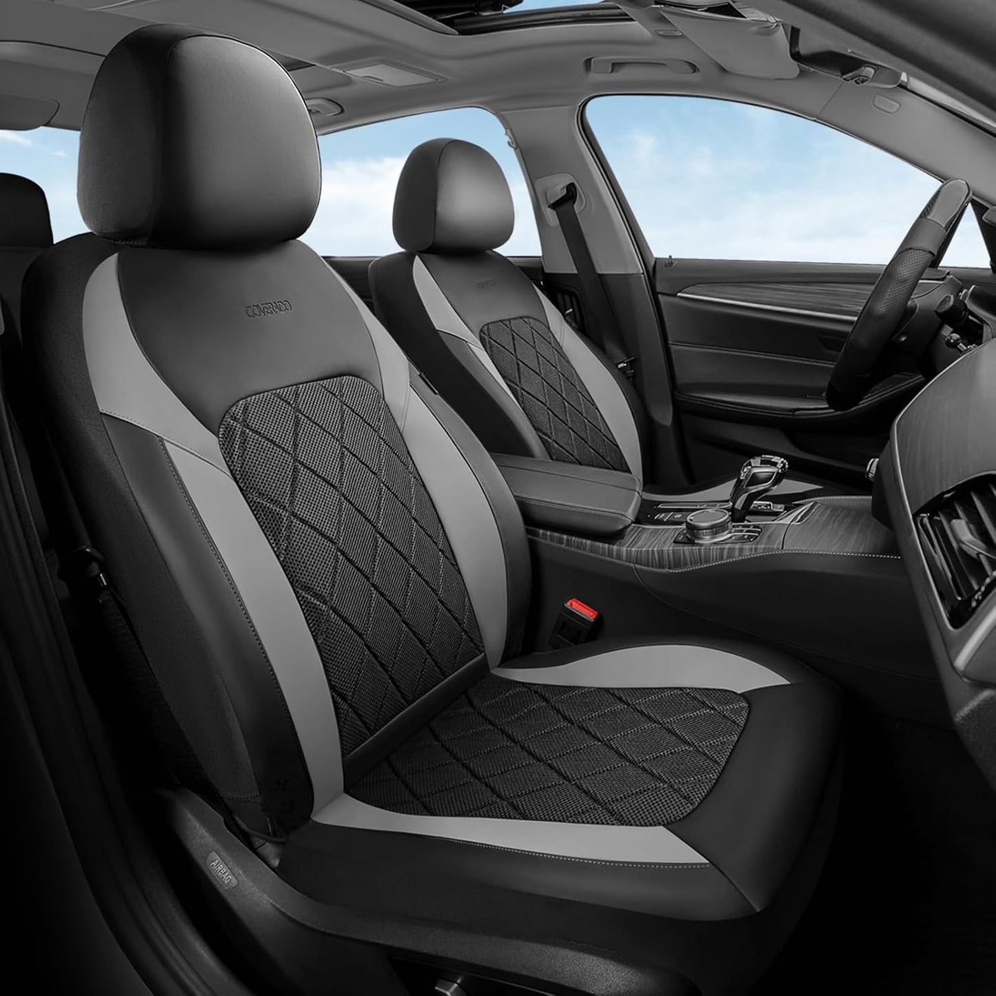 Coverado Car Seat Covers, Seat Covers Full Set, 5 Seats Automotive Seat Cover, Mesh Breathable Seat Protectors, Universal Fit for Most Cars