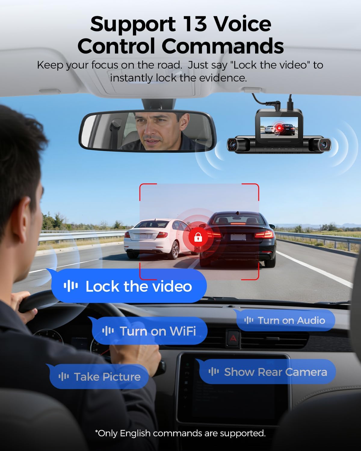 AZDOME 360° 4 Channel Dash Cam Front and Rear Inside, Built-in 128GB eMMC, 2K+1080P*3 Dashcam, Left Right, Voice Control, 5G WiFi Dash Camera for Cars with 4 Adjustable Lenses, IR Night Vision, M660
