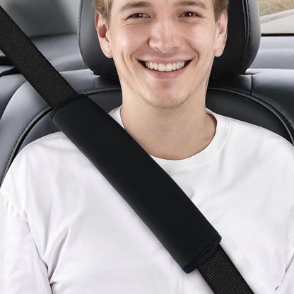 Extra Long Car Seat Belt Cover, 2Pack Waterproof Seatbelt Shoulder Pad for Comfortable Driving, Soft Seatbelt Strap Covers for Adults Kids Women & Men, Machine Washable, Grey