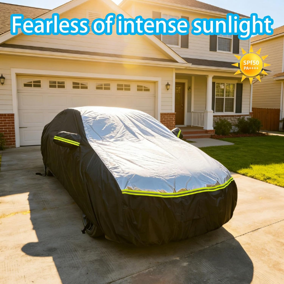 SUV car Cover All Weather Waterproof Murano, Subaru Outback/Solterra，Cadillac XT5/SRX, Buick Envision and Other Models -Outdoor Sunshade Protection with Zipper (Length 188 to 195 inch)