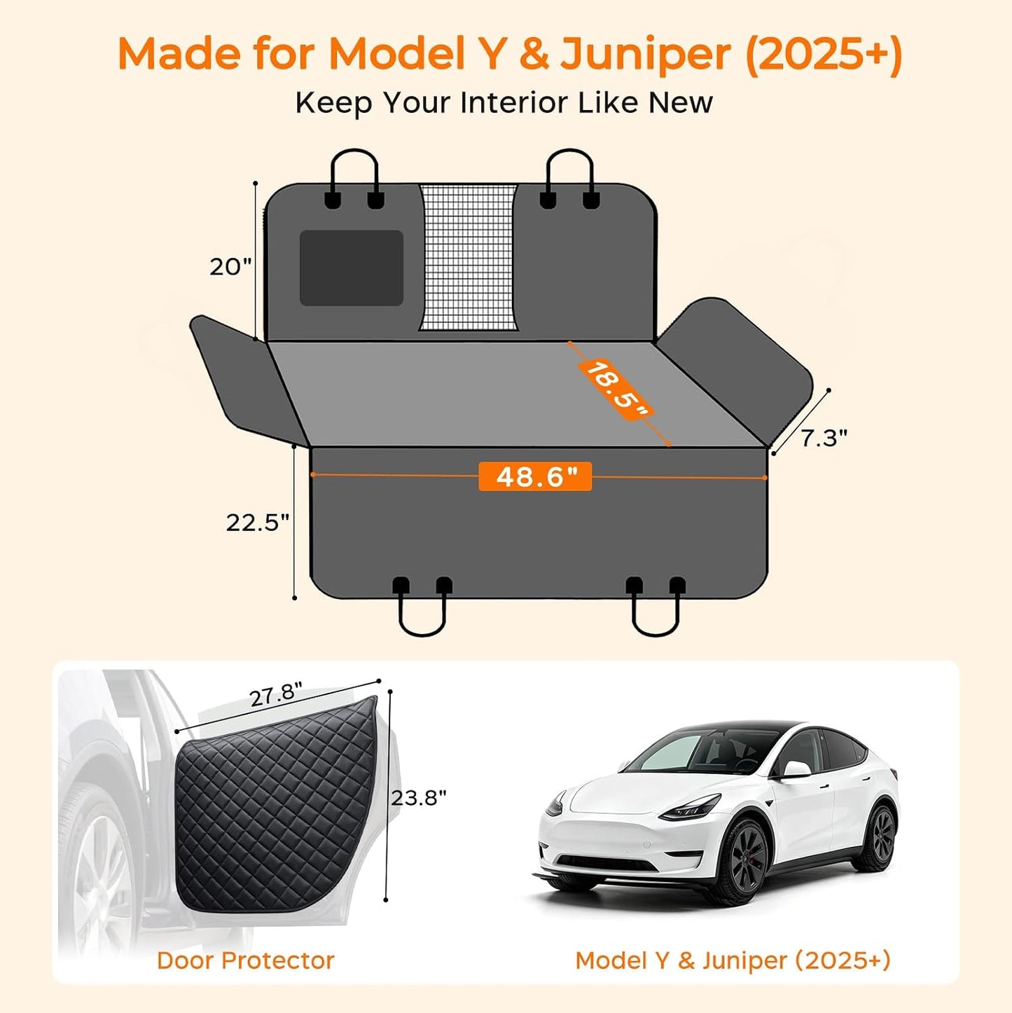 URPOWER Dog Car Seat Cover for Pets 100% Waterproof Seat Cover Hammock 600D Heavy Duty Scratch Proof Nonslip Durable Soft Back Seat Covers for Cars and SUVs