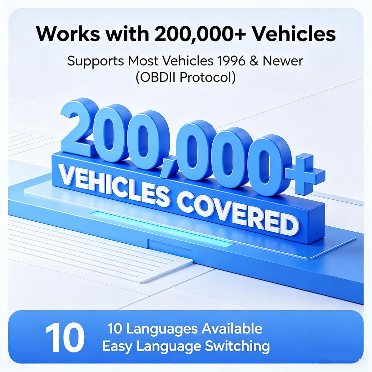 V519 OBD2 Scanner Diagnostic Tool, Car Code Reader with 35,901 Built-in DTC Lookup, Check Engine Light Reader, Live Data, I/M Readiness, Battery Voltage Test, for 1996+ Vehicles
