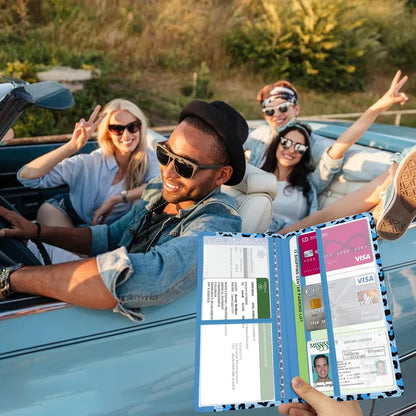 Car Registration and Insurance Holder, with Magnetic Closure for License, Cards and Documents, All Vehicle Needs and Car Accessories (Leopard-Black)