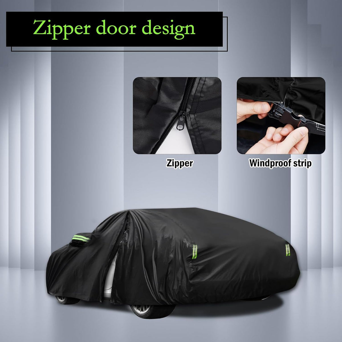 Car Cover Custom Fit for Toyota Corolla 2000-2025, Honda Civic 1991-2025, Waterproof All Weather Full Exterior Cover Rain Sun Protector Car Cover with Door Zipper