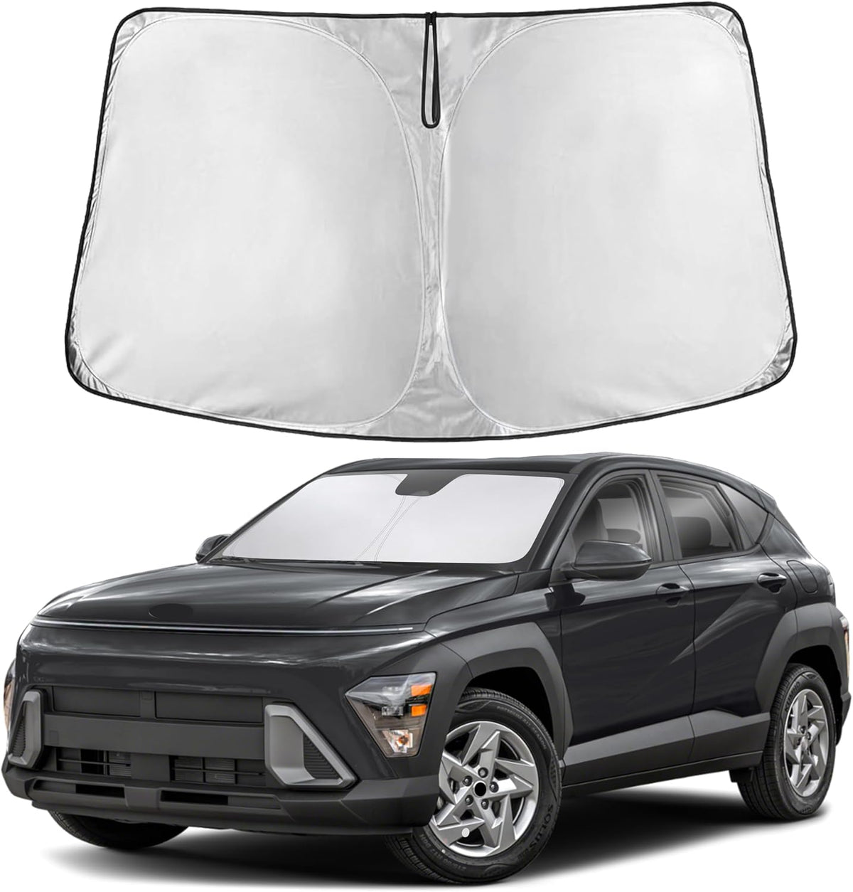 EcoNour Car Windshield Sun Shade | 2025 Upgraded Innovative No-Light-Pass Technology for Maximum Coverage | Foldable Sun Shade Keeps Your Vehicle Cool | Must-Have Car Accessories | Small (59" x 29") - Colors C