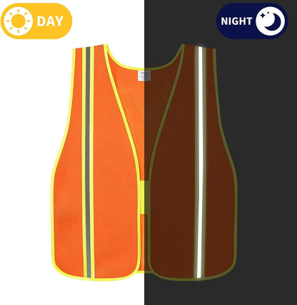 High Visibility Reflective Safety Vest for Men Women Class 2 Hi Vis Mesh Fabric Safety Work Jacket with Elastic Band