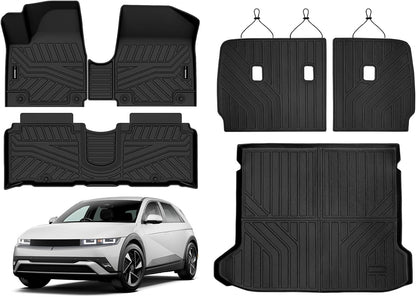 Auxko All Weather Floor Mat & Cargo Mat Fit for 2026 2025 2024 2023 2022 Hyundai Tucson Hybrid(Not PHEV) TPE Liner Tucson Accessory Set All Season Odorless Anti-Slip Floor Liner