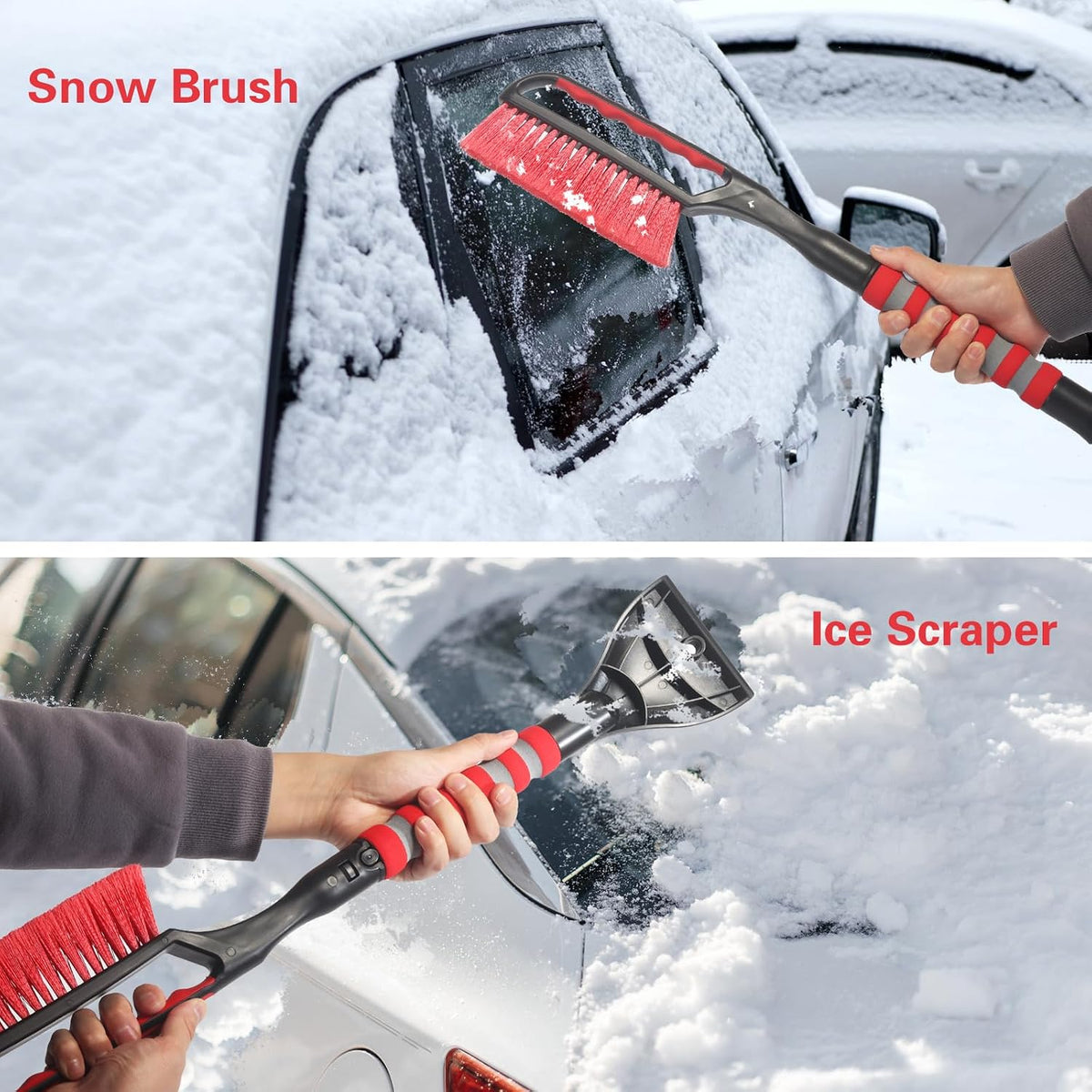 Snow Brush and Ice Scraper for Car Windshield,26.4" Window Scraper Deicer for Car SUV and Truck,Ice Scrapers and Brushes 2 in 1,Winter Car Automotive Exterior Accessories(1Pack Orange)