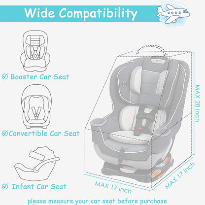 YOREPEK Padded Car Seat Travel Bag Backpack for Airplane, Heavy Duty Car Seat Bags for Air Travel, Carseat Cover for Airplane Travel with Shoulder Strap, Car Seats Carrier for Airport, Black