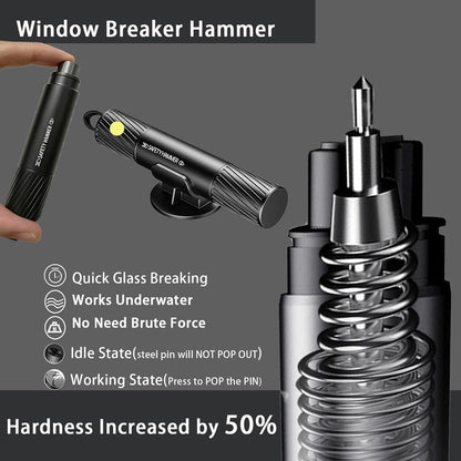 4 Pack 2026 Upgraded Safety Hammer,Safe Hammer Glass Breaker Under Water,Seatbelt Cutter Window Breaker Emergency Escape Tool,Seat Belt Cutter and Glass Breaker for Cars