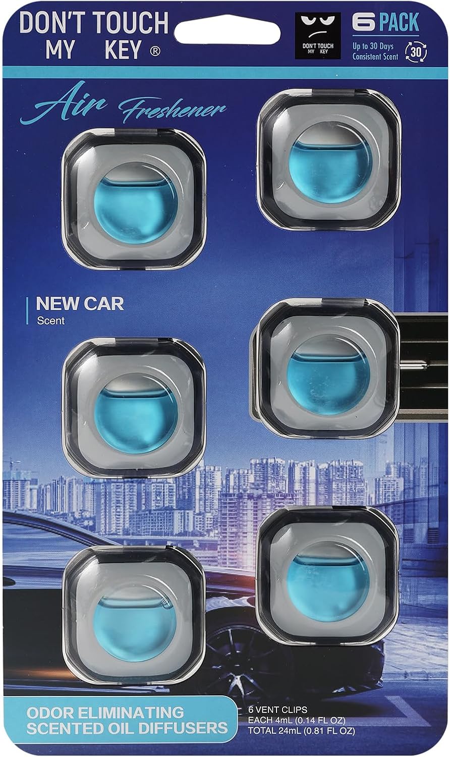 Car Air Freshener Vent Clip 6 Pack 4ml Each Up to 180 Days Long Lasting Scent Odor Eliminator for Women Men(Ocean Breeze)