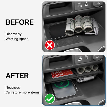 Glove Box Dividers Organizer Compatible with Toyota 2016-2020 2021 2022 2023 Tacoma Accessories Black ABS Material Center Console Organizer