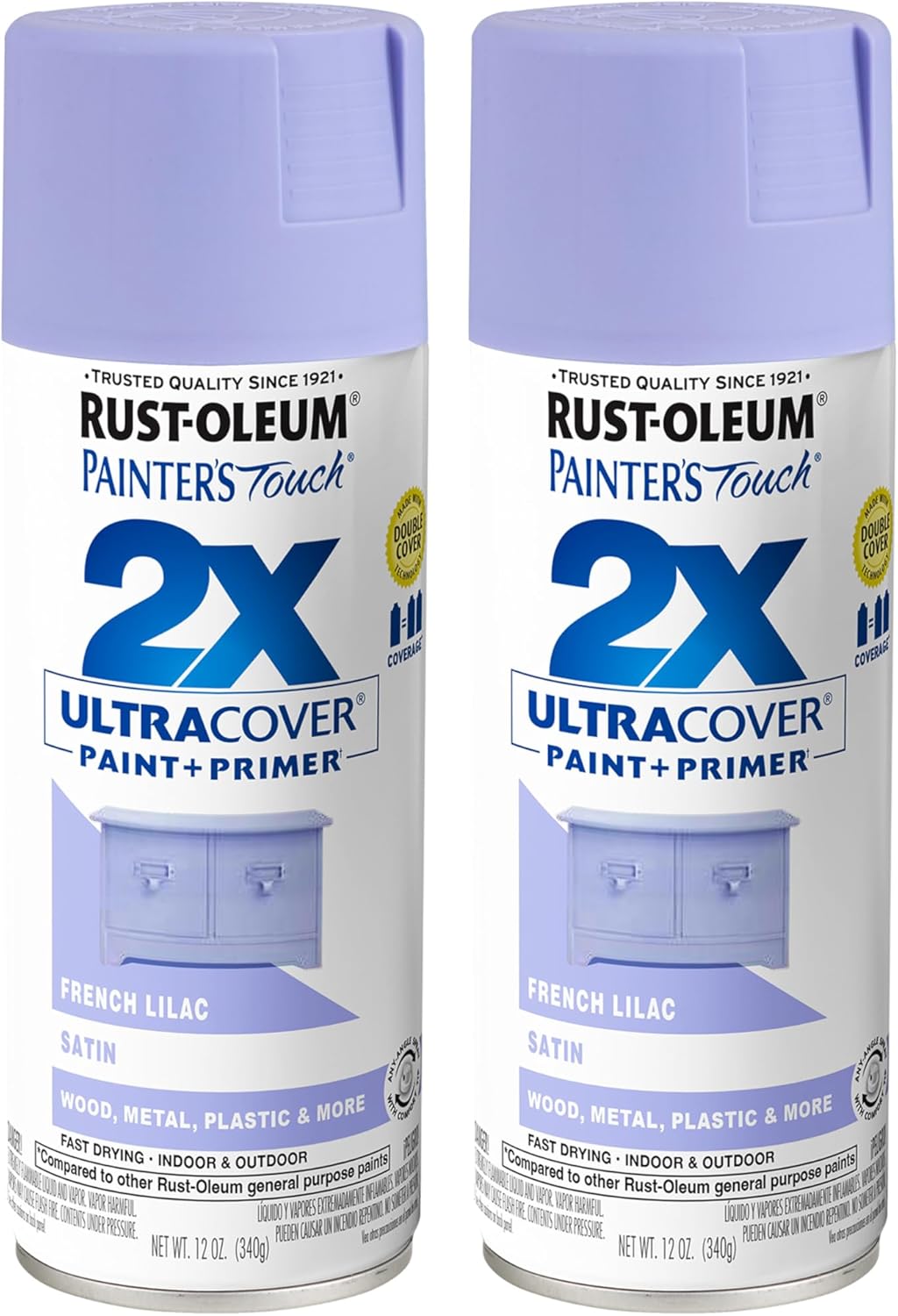 Rust-Oleum 334029 Painter's Touch 2X Ultra Cover Spray Paint, 12 oz, Gloss Clear - Colors E