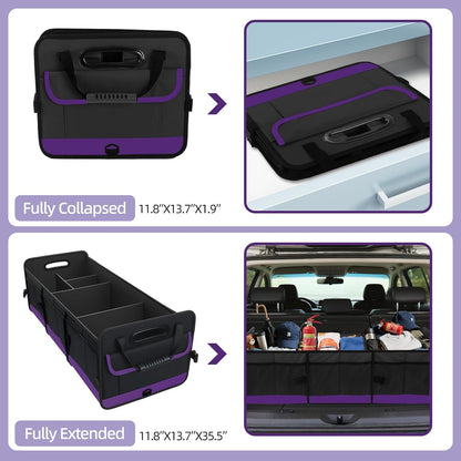 AOPHY Trunk Organizer for Car, 95L Large Capacity Trunk Storage with Non-Slip Bottom Strips, Cargo Organizer for Suv, Truck, Sedan, Waterproof Portable Car Organizers for Women Men(Pink)