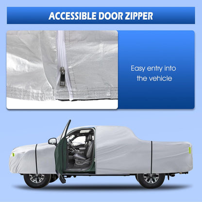 6 Layers Car Cover Waterproof All Weather for Automobiles, Size A3 with Zipper Cotton Fit for Toyota Camry, Honda Accord, Ford Mustang, Chevy Camaro/Malibu,Kia Optima/K5 (187-198 inch)