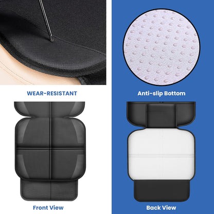 Meolsaek Car Seat Protector for Child Car Seat, Durable 600D Fabric Waterproof Car Seat Cover with Thick Pad Non-Slip Backing，No Imprints (Black 2pcs)