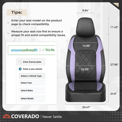Coverado Car Seat Covers, Seat Covers Full Set, 5 Seats Automotive Seat Cover, Mesh Breathable Seat Protectors, Universal Fit for Most Cars