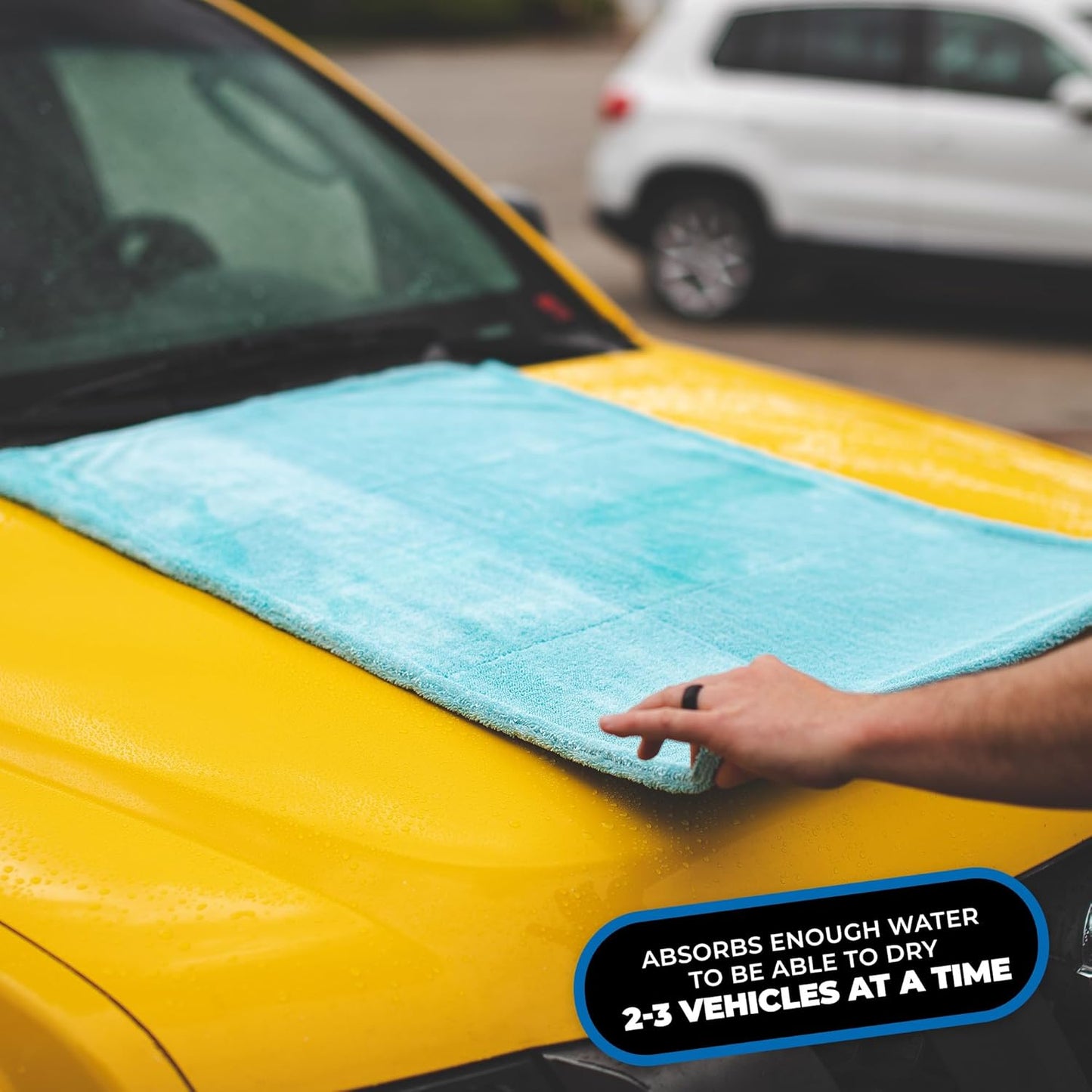 The Rag Company, The Liquid8r, Absorbent 70/30 Blend Microfiber Drying Towel for Cars, Trucks, and SUVs, Safe for Detailing, Scratch-Free, Twist Loop, 1100 GSM, 20x24 Inches, Aqua Blue/Grey