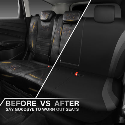 CAR PASS Line Rider Sporty Front Seat Covers,Gray Car Seat Covers Two Front Seats Only, Airbag Compatible,Universal Fit Sedans,Cars,Vans,SUV,Truck(Black and Gray)