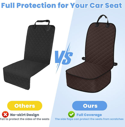 ELONGRIVER Dog Car Seat Covers, Waterproof Front Seat Cover for Dogs, Scratch-Proof, Nonslip Pet Passenger Seat Cover Protector, Universal Fit for Cars Trucks SUVs, Standard Size, Black