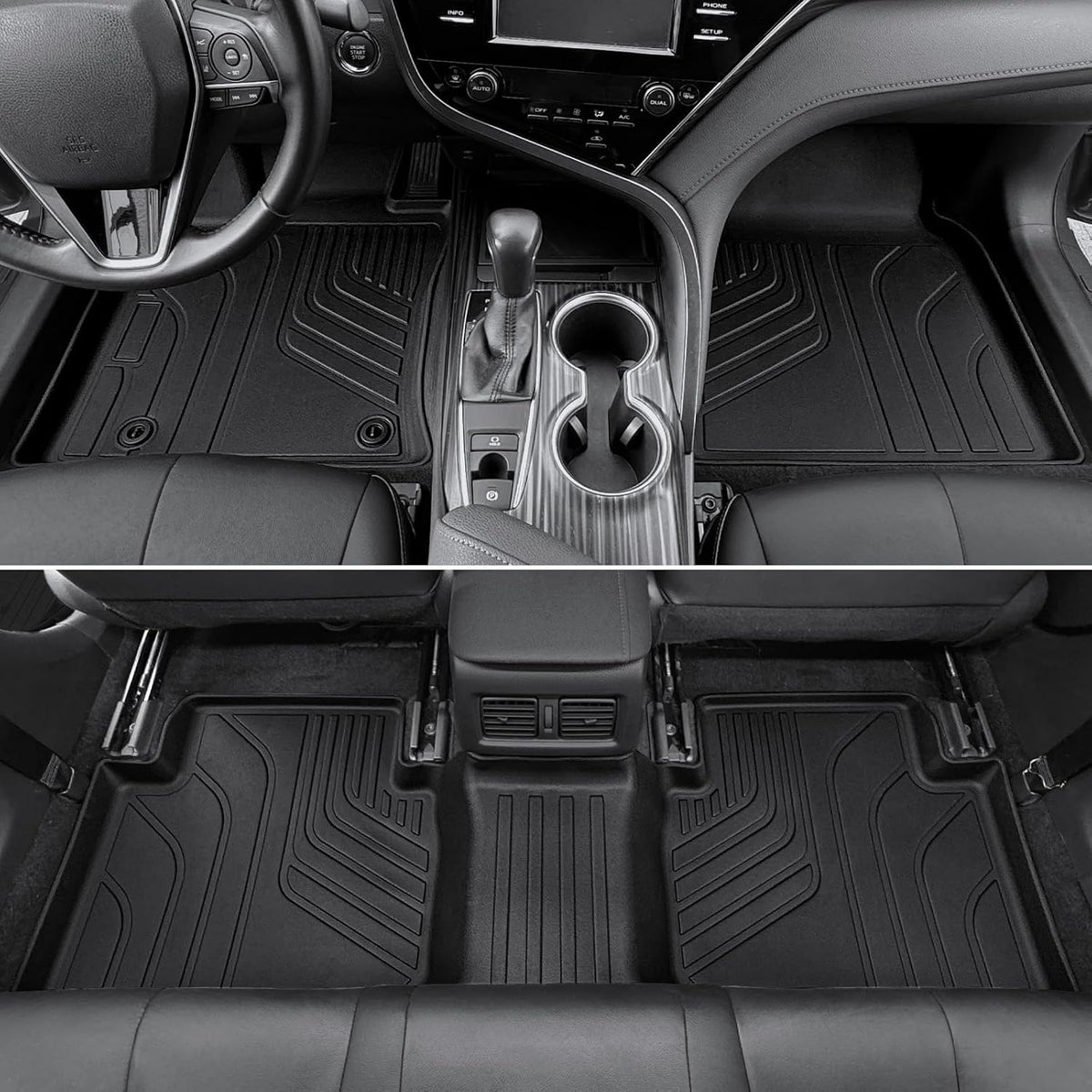 Floor Mats for Toyota Sienna 2021-2026, All Weather Floor Mats Lower Trunk Cargo Liner Accessories, Full Coverage Set (Fit 8-Seat with Spare Tire)
