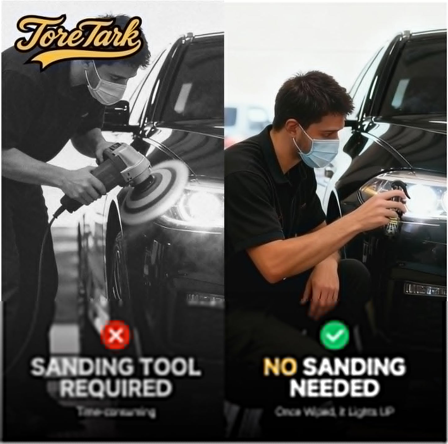 Car Headlight Restoration Kit, No Power Tools Required, Restoring to Like-New Condition, Covers 2-3 Vehicle Headlight Treatments, Headlight Cleaner and Restorer Kit, Headlight Restoration Spray