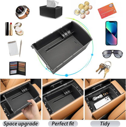 SKTU 2-Pack 2023 2024 2025 2026 Lexu s RX350 Center Console Organizer for 2023-2026 Lexu s RX350/RX450h/RX500h Console Tray 2023 2024 2025 2026 RX350 Accessories with Sunglasses Holder [Double Layers]