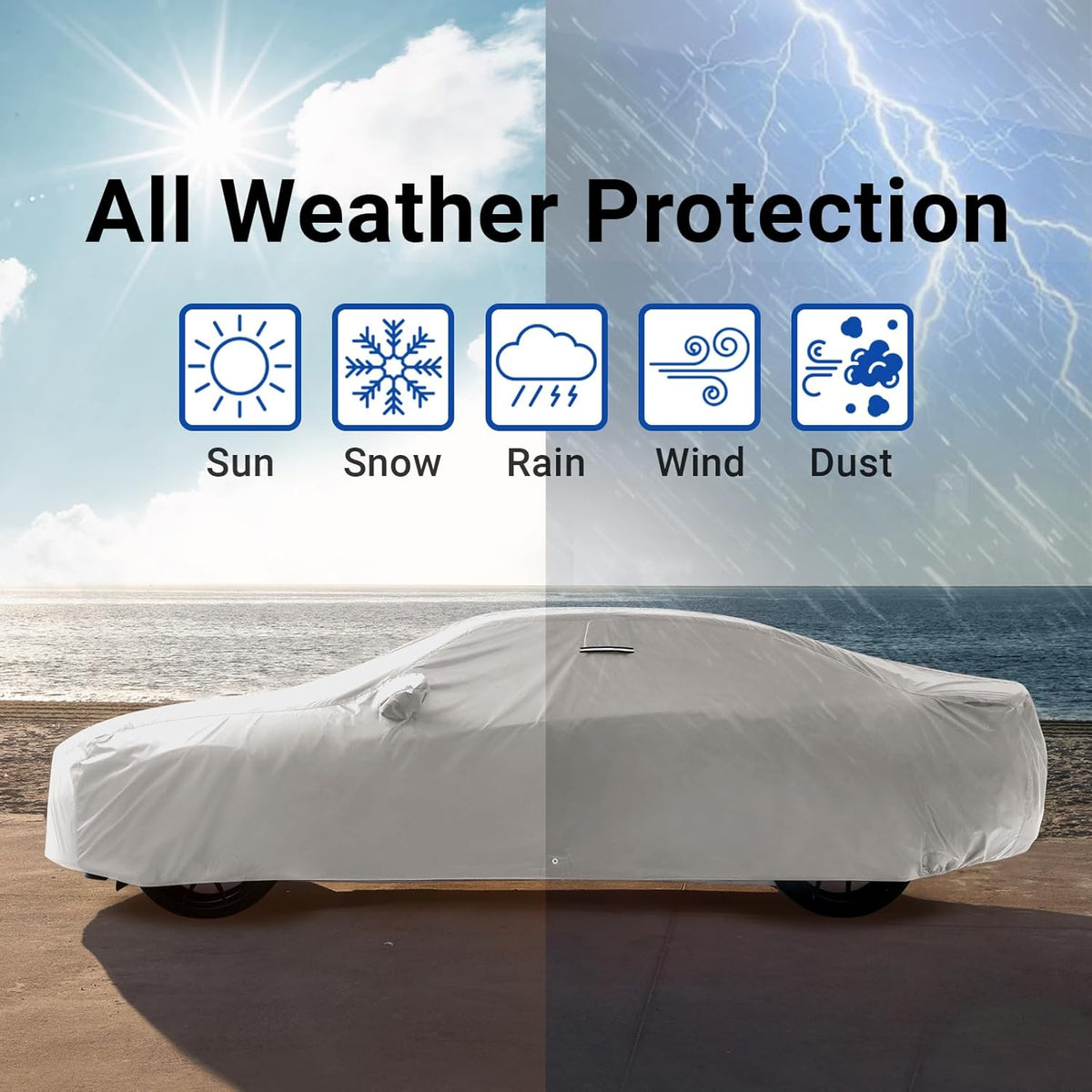 iCarCover Premium Car Cover for 1970-1972 Chevy Monte Carlo Heavy Duty Waterproof All-Weather Automobiles Custom Fit Indoor Outdoor UV Snow Protection Covers with Straps and Bag - Colors B