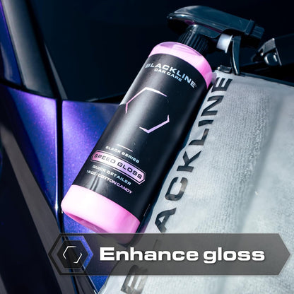 Blackline Car Care - Speed Gloss Quick Detailer Spray & Car Shine - Versatile, Fast Cleaning for a Streak-Free, Quick Detail and Glossy Finish on All Vehicle Surfaces (16 Fl Oz)