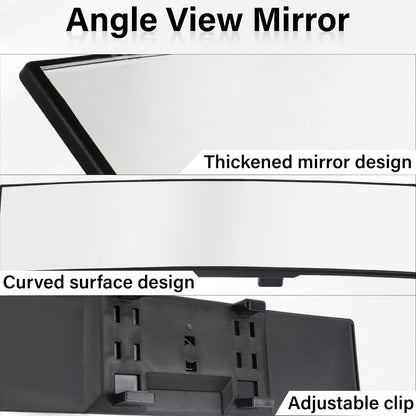 Rear View Mirror, Universal 11.4 Inch Interior Clip On Panoramic Convex Mirrors for Car Accessories, HD Anti Glare Wide Angle and Reduce Blind Spot, Extended Rear View Mirror for Cars, SUVs, Trucks