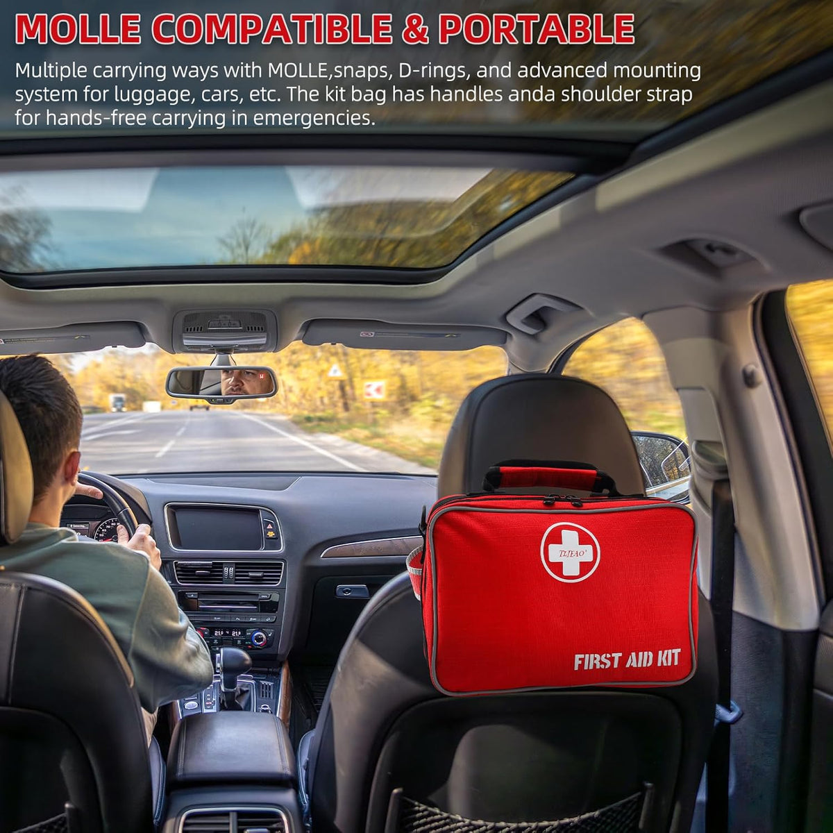 330 Piece First Aid Kit, Premium Waterproof Compact Trauma Medical Kits for Any Emergencies, Ideal for Home, Car, Travel, Camping, Hiking, Truck, Office, Sports (Medium)
