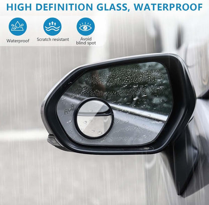 OBTANIM 4 Pack Blind Spot Mirror 2 Inch Angle Adjustable HD Glass Round Car Side Rear View Convex Mirror Accessories with Frame for Car SUV Trucks Motorcycles