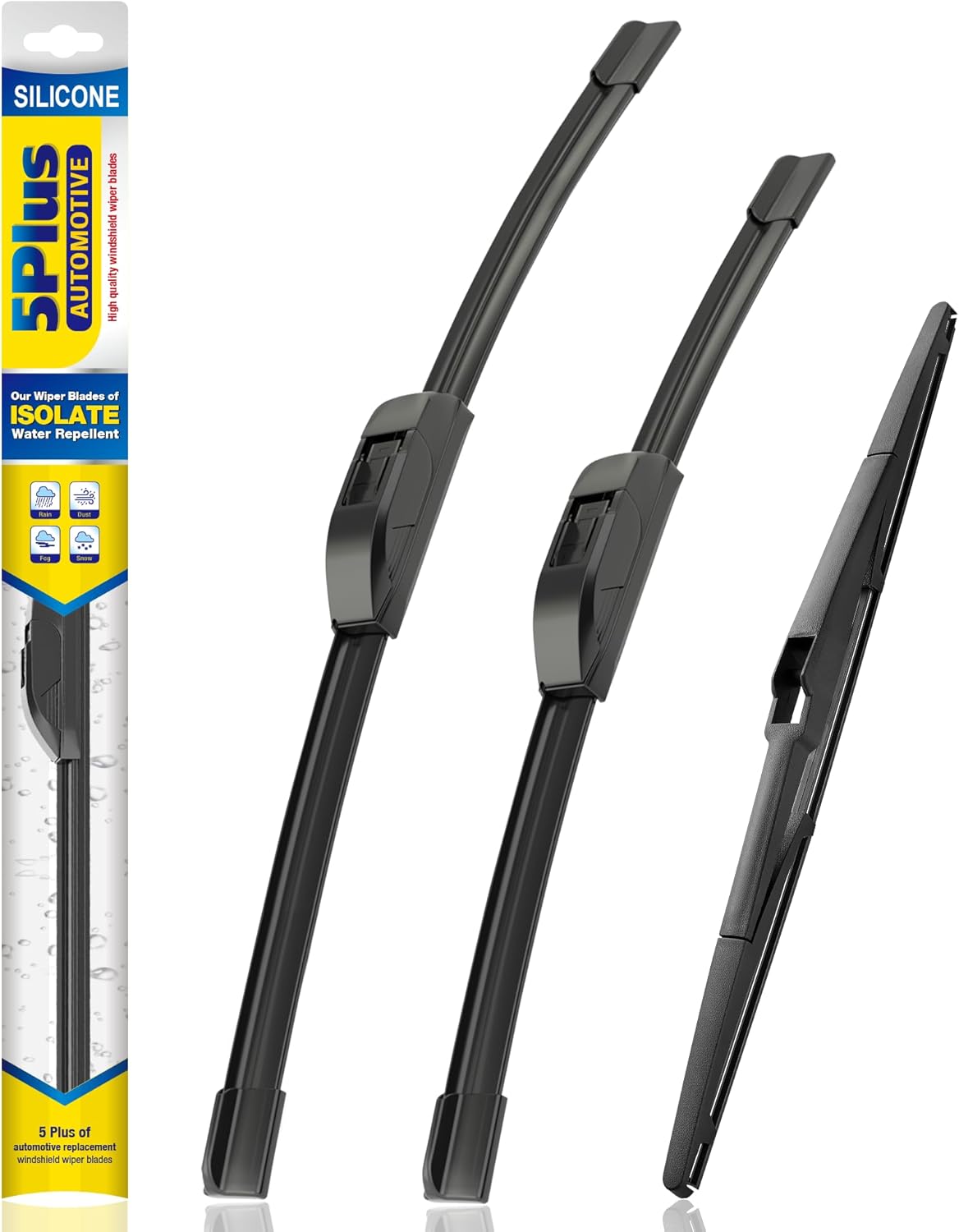 5 PLUS® Silicone Windshield Wipers Replacement for 2019-2024 Toyota RAV4/ 2006-2015 Mazda 5 Wiper Blades(Set of 3), Windshield Wiper Blades For My Car-26"/16"/12" - Colors B