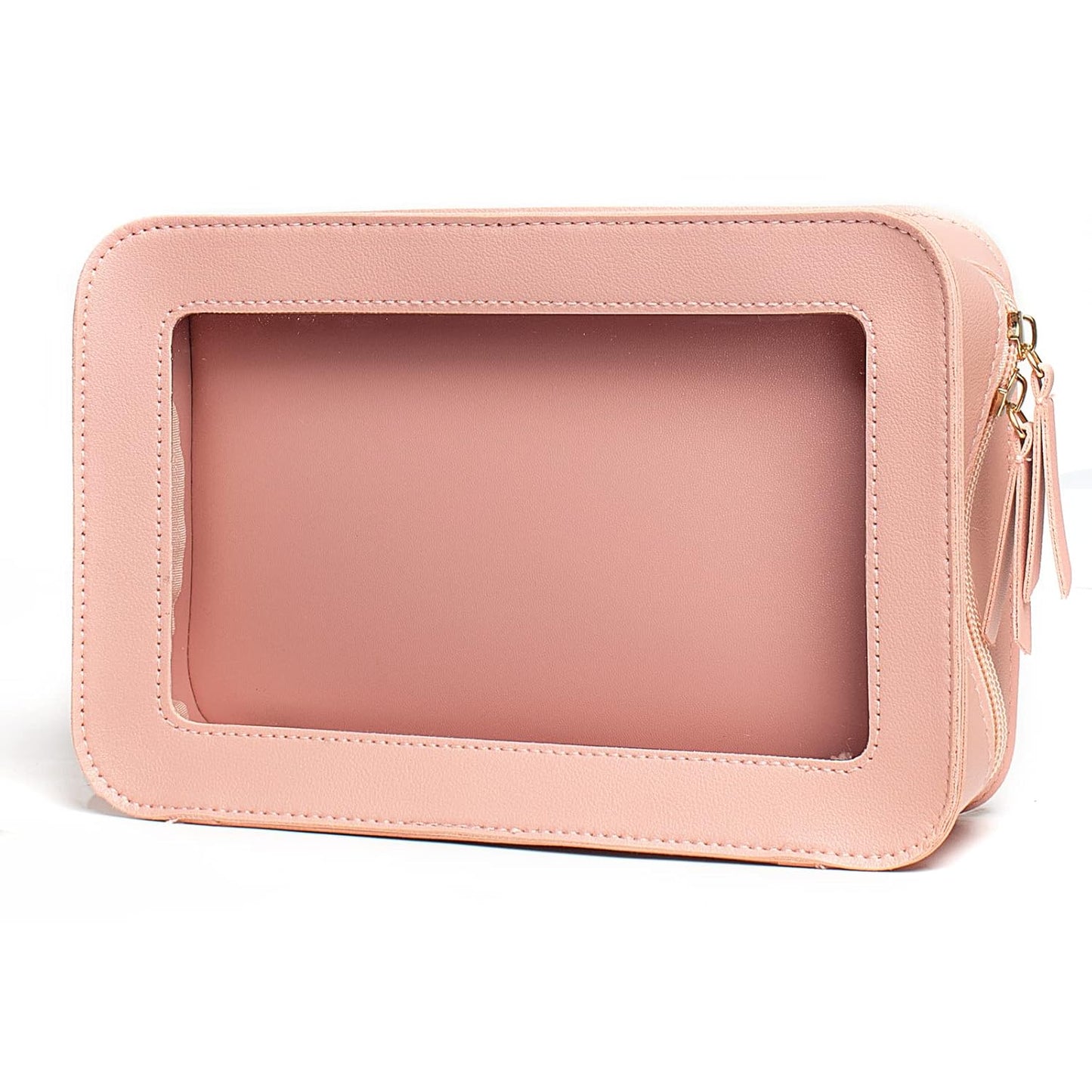 LETGO Clear Makeup Bags, TSA Approved Toiletry Bag with Zipper, Clear Makeup Organizer Fit Carry-on Travel Essentials,Clear Cosmetic Bags for Women Men (C-Beige)