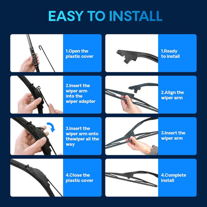 5 PLUS 26"+17" Windshield Wipers Blade Replacement for Nissan 02-06 19-24 Altima/07-12 20-24 Sentra/20-24 Versa Wiper Blades-Front All-Weather Wiper Blades Exact fit J-Hook Type (Pack Of 2)