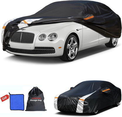 Large SUV Car Cover for Chevy Suburban 100% Waterproof All Weather, Heavy Duty Outdoor Full Exterior Covers Rain Sun Wind UV Protection. - Colors D