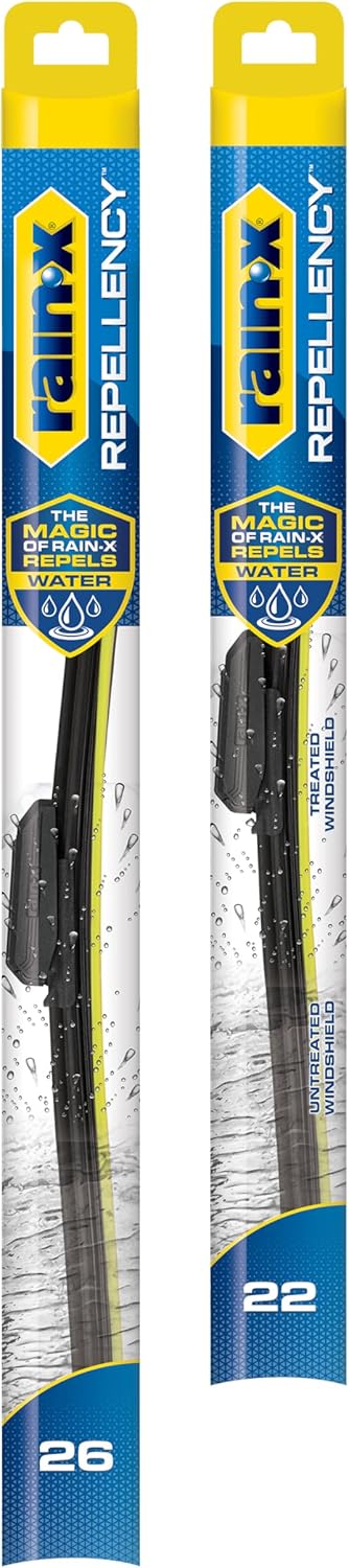 Rain-X 810363 Repellency Water Repellent Wiper Blades, 22" Windshield Wipers (Pack of 2), All Weather Streak-Free for Enhanced Visibility w/Water Repellency Formula [Amazon Exclusive] - Colors B