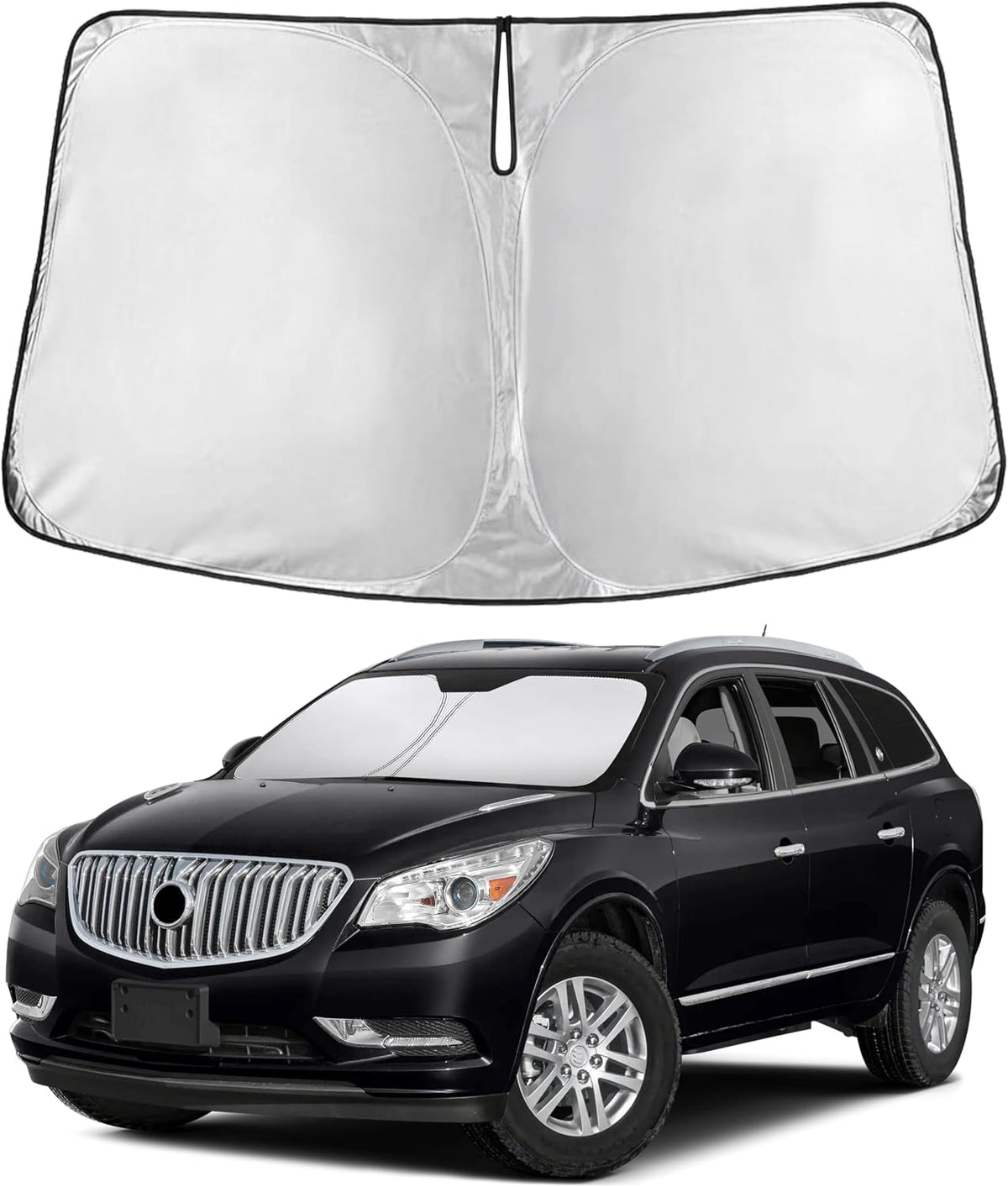 EcoNour Car Windshield Sun Shade | 2025 Upgraded Innovative No-Light-Pass Technology for Maximum Coverage | Foldable Sun Shade Keeps Your Vehicle Cool | Must-Have Car Accessories | Small (59" x 29") - Colors C