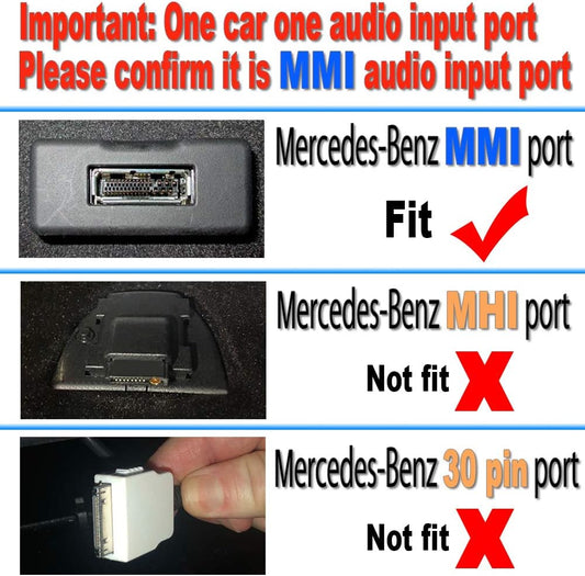 Yoper Bluetooth Kit for Mercedes-Benz MMI Car Interface Adapter | iPhone Android iPod Compatible, Music Integration, AUX Connector