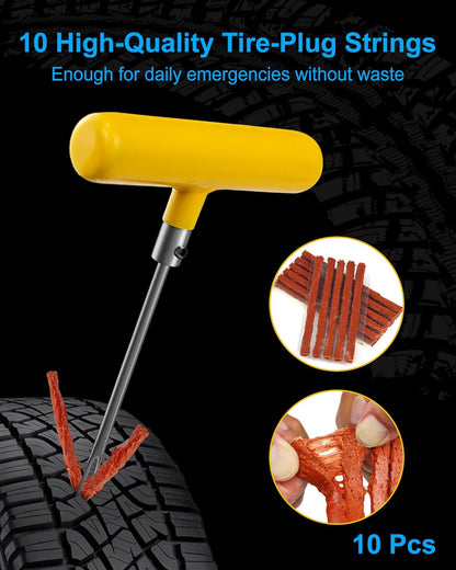 Tire Repair Kit with Plugs, Tire Plug Kit Heavy Duty Professional for Car, ATV, Motorcycle, Truck, Flat Tire Emergency Repair (Boxed Type - 16 PCs)