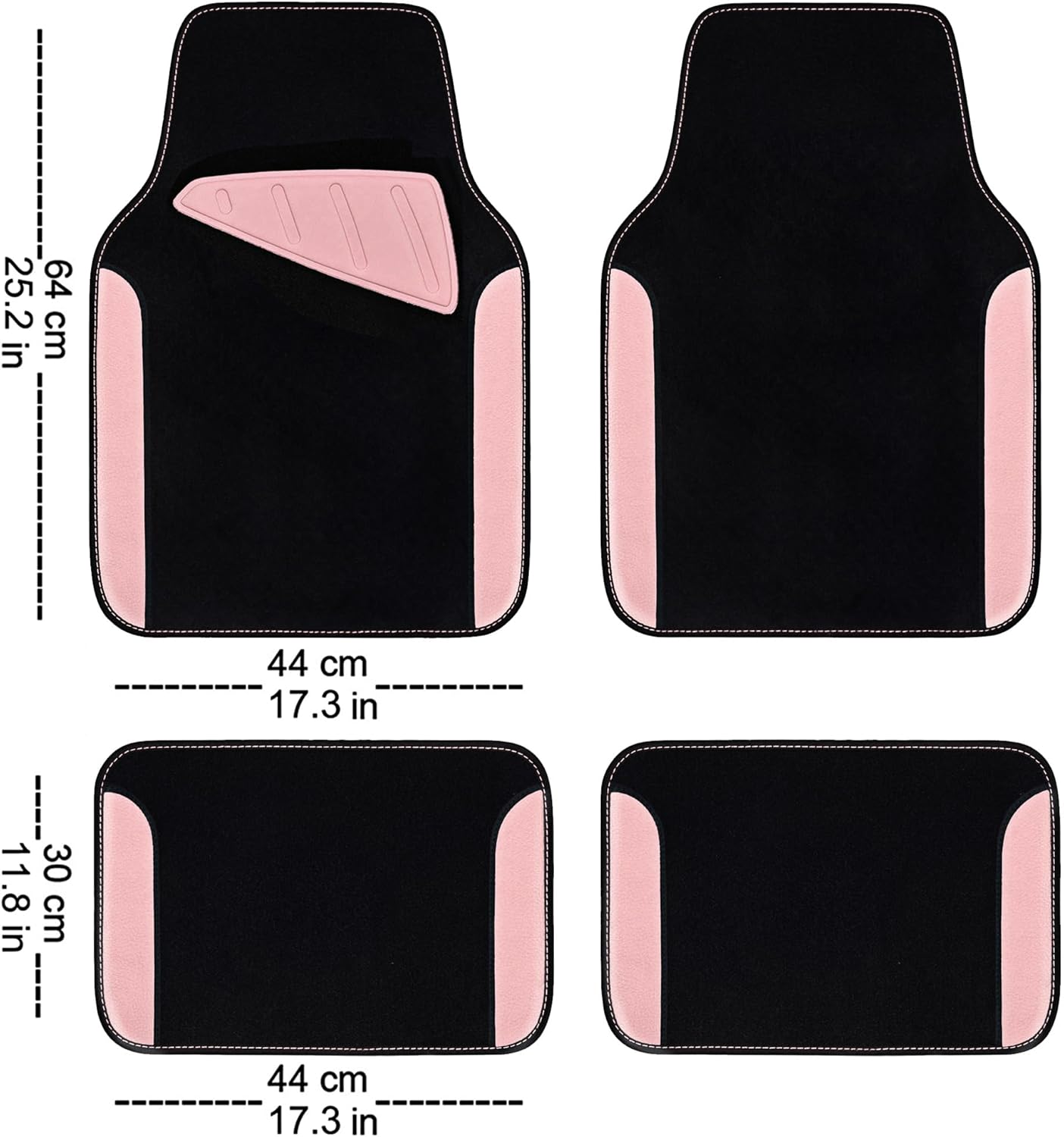 CAR PASS Waterproof Universal Car Floor Mats, Leopard Print Car Mats Fit for SUV,Vans,sedans, Trucks,Set of 4pcs Car Carpet with Driver Heel Pad and Nibs Backing, Leopard Car Accessories Gray Leopard