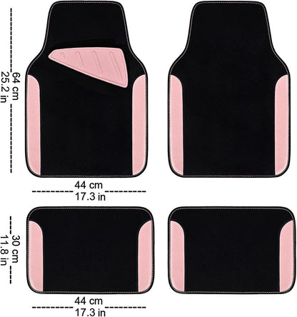 CAR PASS Waterproof Universal Car Floor Mats, Leopard Print Car Mats Fit for SUV,Vans,sedans, Trucks,Set of 4pcs Car Carpet with Driver Heel Pad and Nibs Backing, Leopard Car Accessories Gray Leopard