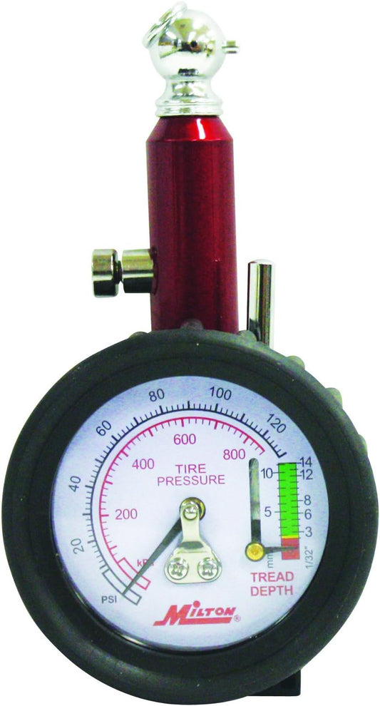 Milton (S-934) Dial Tire Pressure Gauge - Single Head Tire Tread Depth Gauge