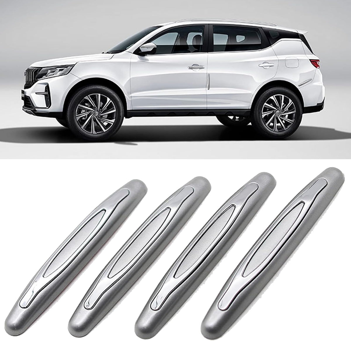 4 Pcs Car Door Edge Guards Car Side Door Protector Suitable for Various Car Pads Door Shock Absorbers-White