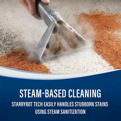 Starrybot Portable Carpet Cleaner Machine with Steam and Heating Techology,18Kpa Powerful Suction with Versatile Tools for Pets, Couch,Spot Cleaner for Stairs/Furniture/Rug(Gray)(AC0205)